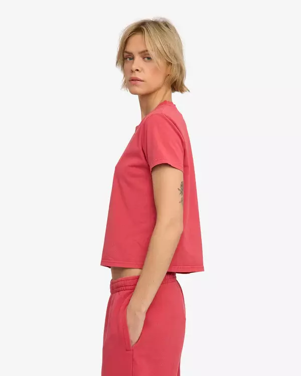 Colorful Standard Organic Boxy Crop T-Shirt Faded Red Damen T-Shirt rot